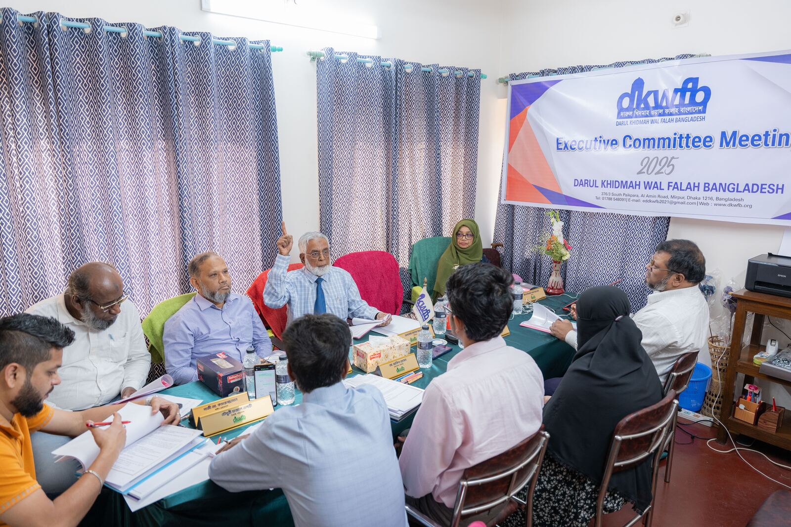 An Executive Committee meeting at the DKWFB office in Mirpur, Dhaka