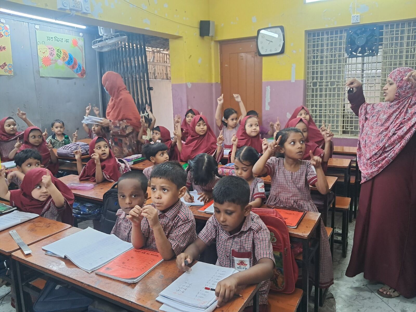 Pupils at a weekly Qur'anic literacy class