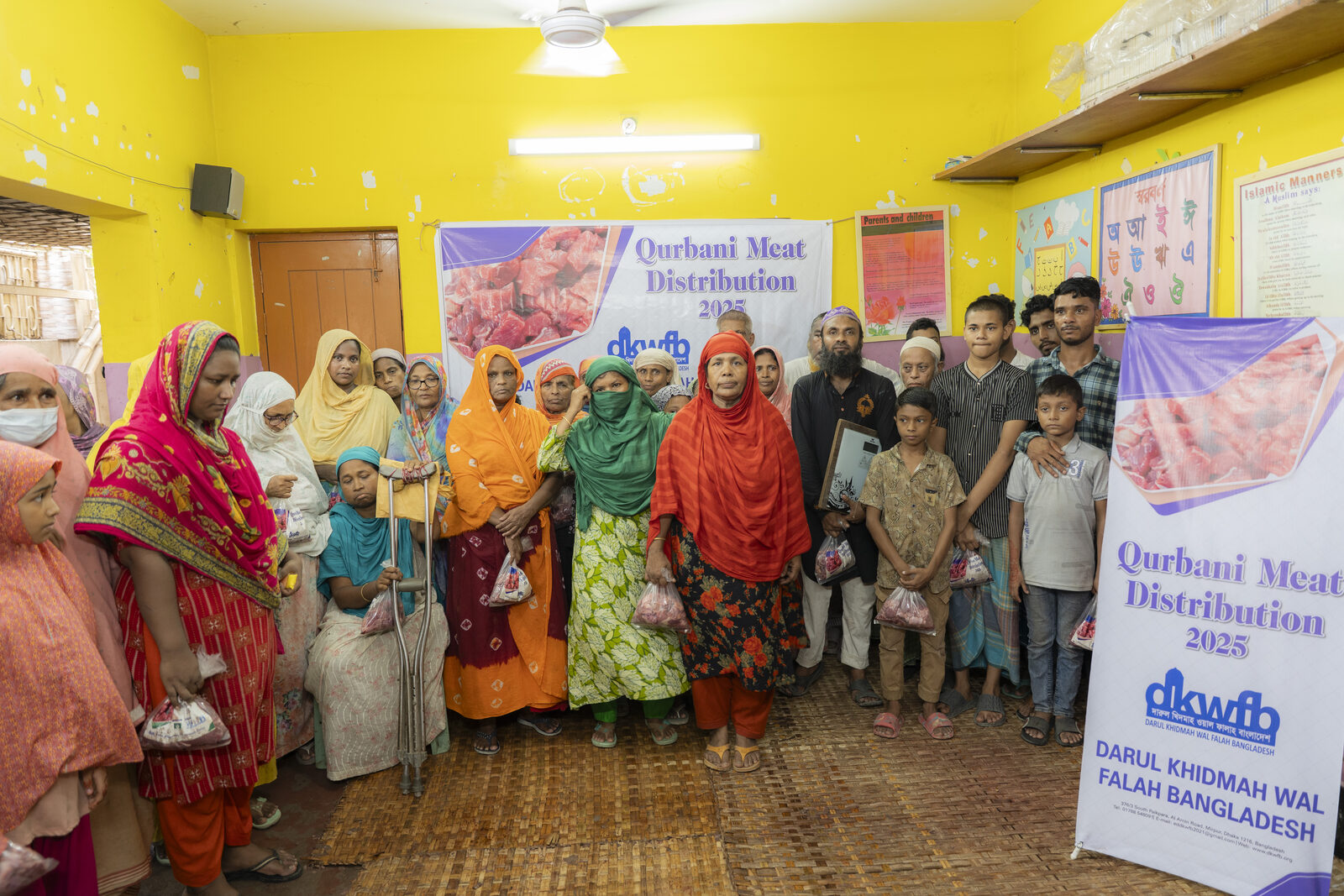 Qurbani meat distribution to families in Mirpur